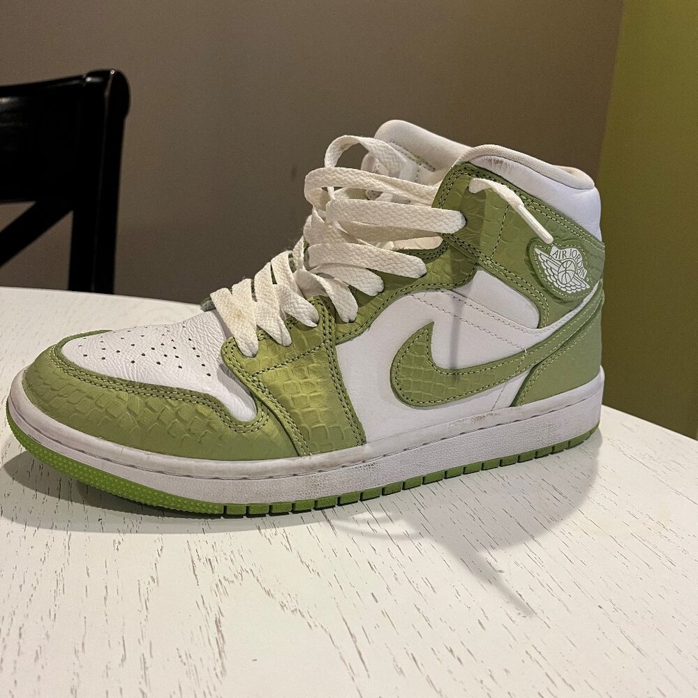 Air Jordan 1 Mid Green Python